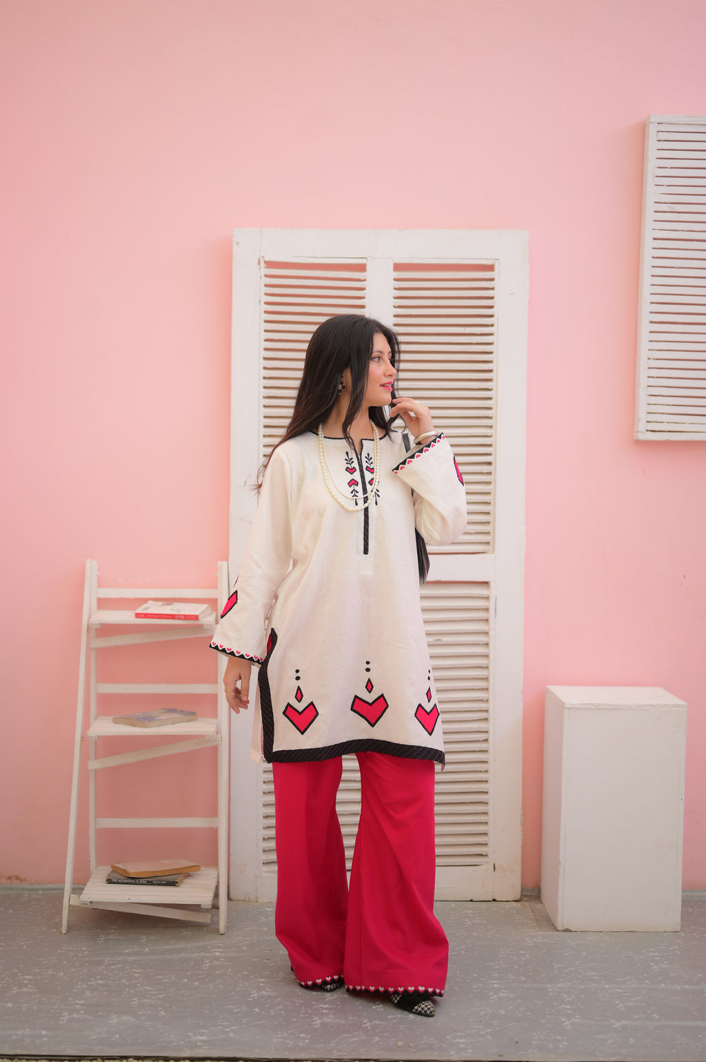 Embroidered Block Heart